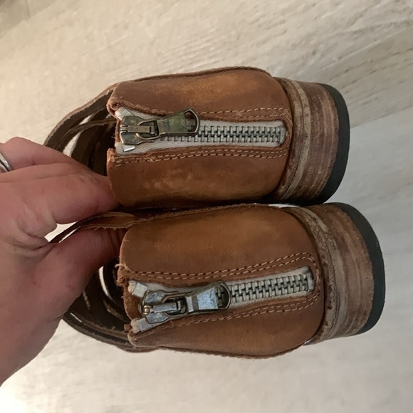 Free People Lost Valley Bootie booties size 37 Distressed - Picture 7 of 13